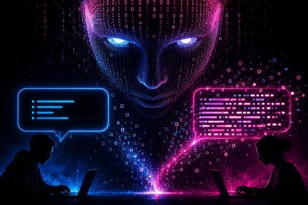 Dramatická digitálna tvár umelej inteligencie sleduje dva rozdielne typy promptov, jeden stručný a druhý dlhší s viacerými tokenmi.