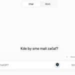 Nové rozhranie ChatGPT s prepínačom Chat a Work v hornej časti obrazovky.