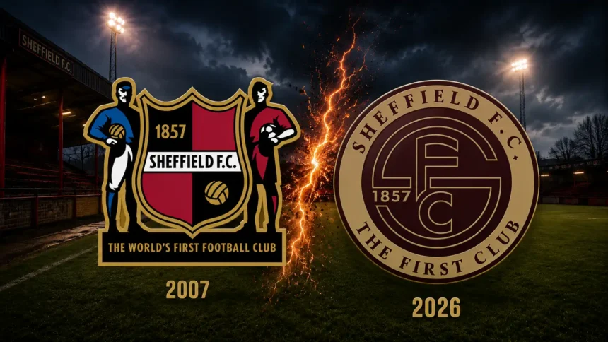 Staré vs nové logo Sheffieldu FC