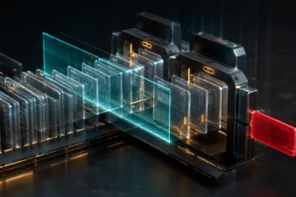 Falošný červený databázový záznam preniká automatizovaným overovacím procesom, zatiaľ čo ostatné záznamy kontroluje forenzný sken.