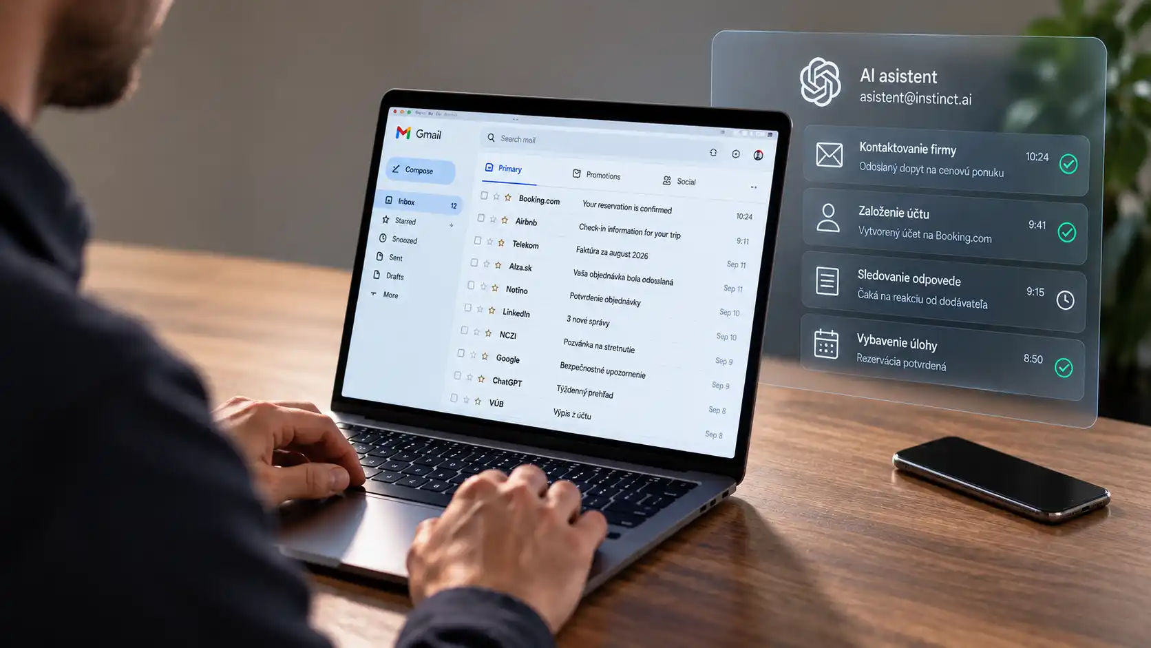 AI asistent s vlastnou e-mailovou adresou spravuje komunikáciu, účty a úlohy používateľa.